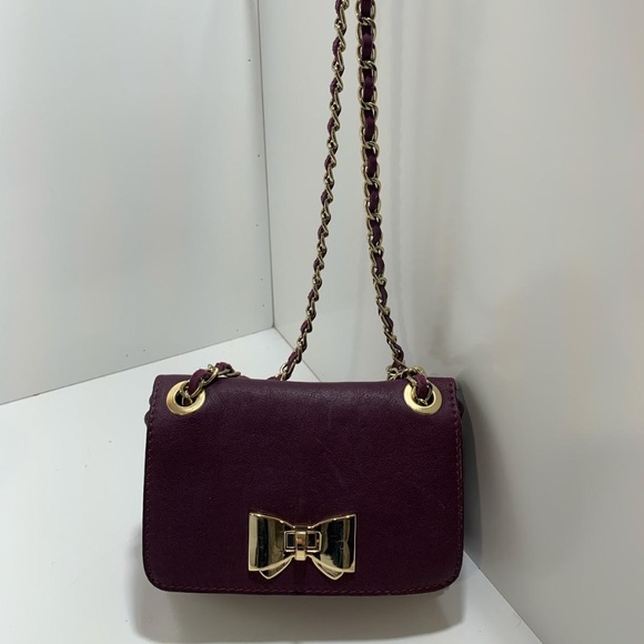 Pia Sassi Gold Bow Leather Crossbody Bag, GUC - Picture 1 of 10